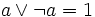 a \lor  \lnot a = 1